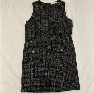 LOFT Black and White Tweed Mini Dress